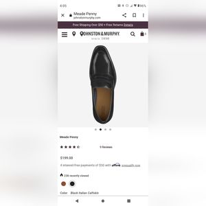 Men's 11.5 Johnston and Murphy Penny Loafers.